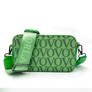 NWT Green “VO” Print Double Zip Valentino Orlandi Camera Bag